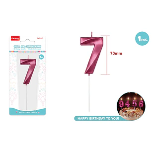 Vela De Numero Rojo 7 7Cm