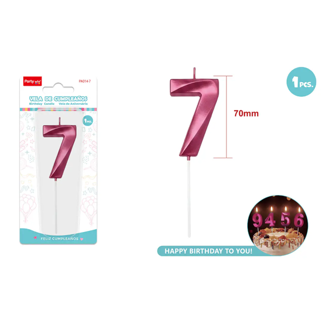 Vela De Numero Rojo 7 7Cm 1