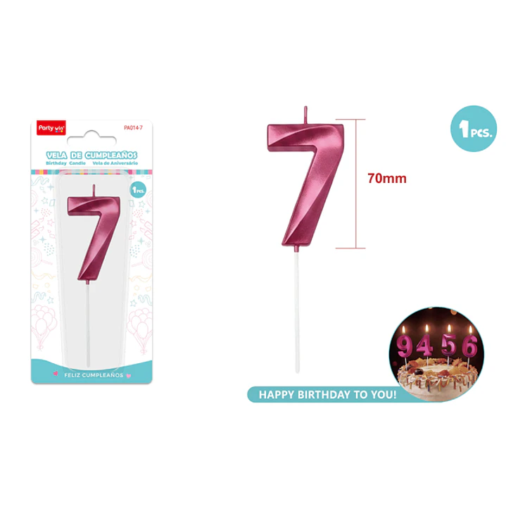 Vela De Numero Rojo 7 7Cm 1