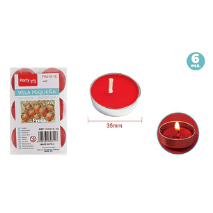 Velas Aromaticas Rojo 35Mm 6 Unidades