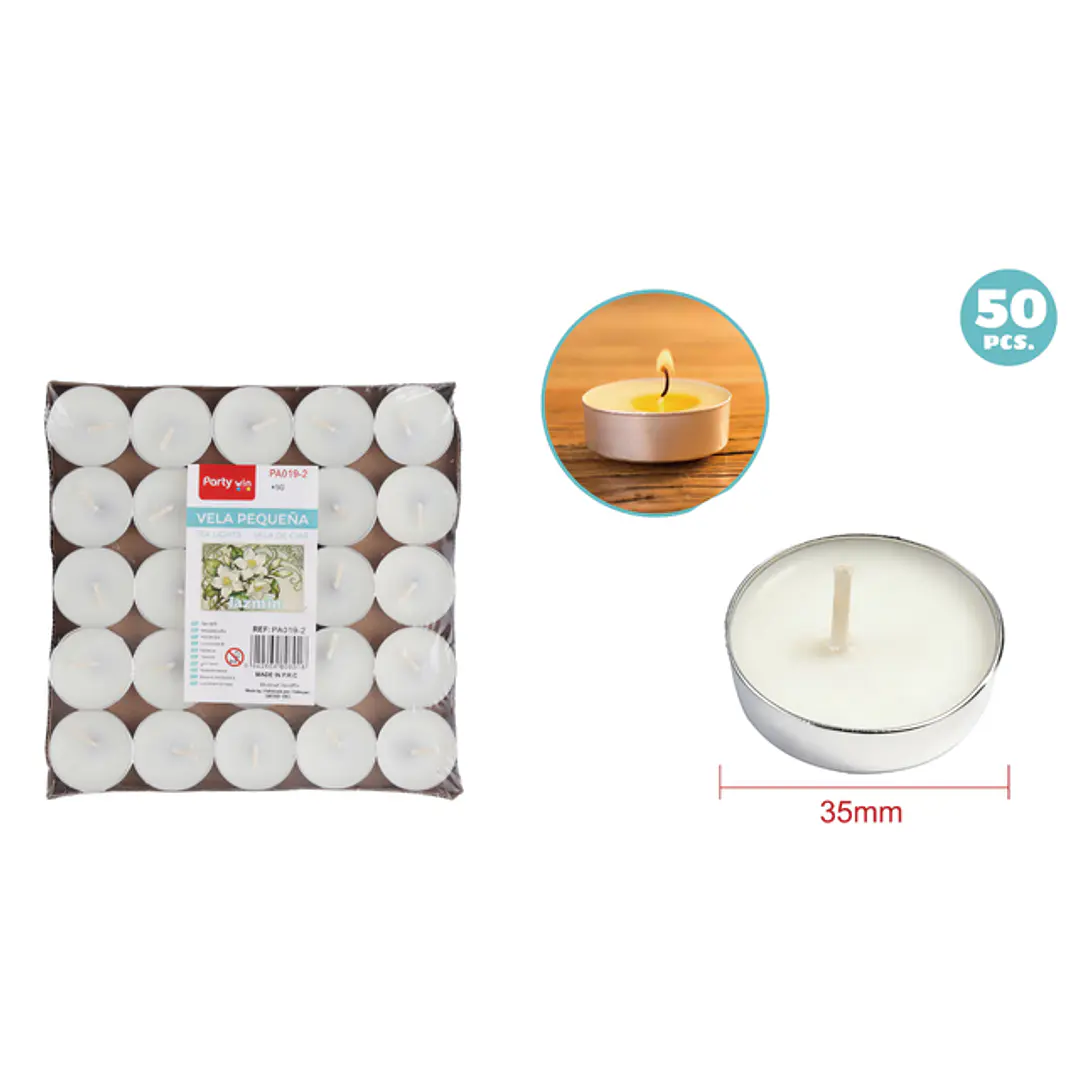 Velas Aromaticas Blanco 35Mm 50 Unidades 1