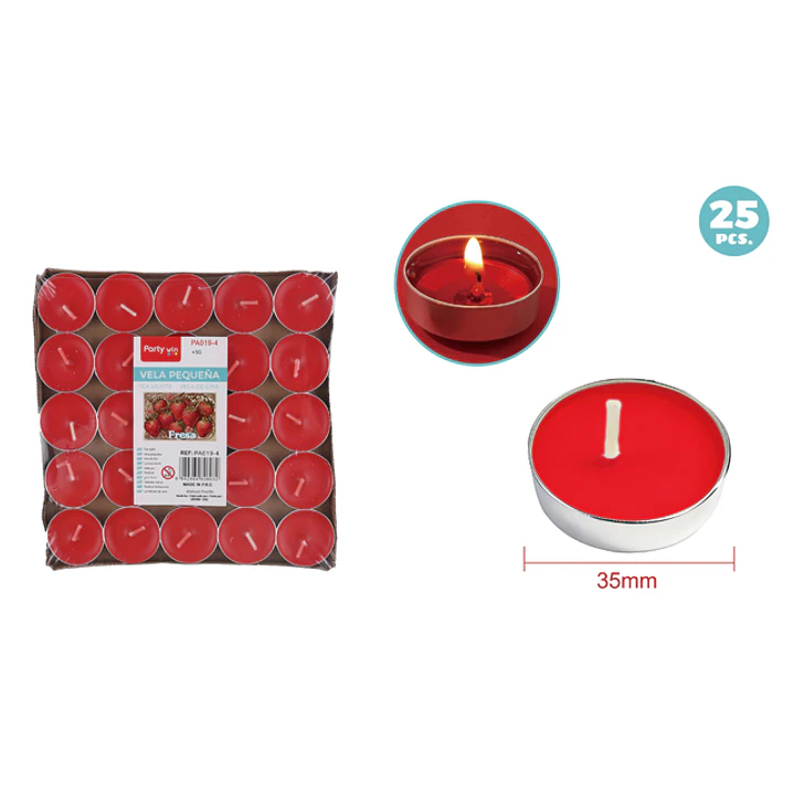 Velas Aromaticas Rojo 35Mm 25 Unidades 1