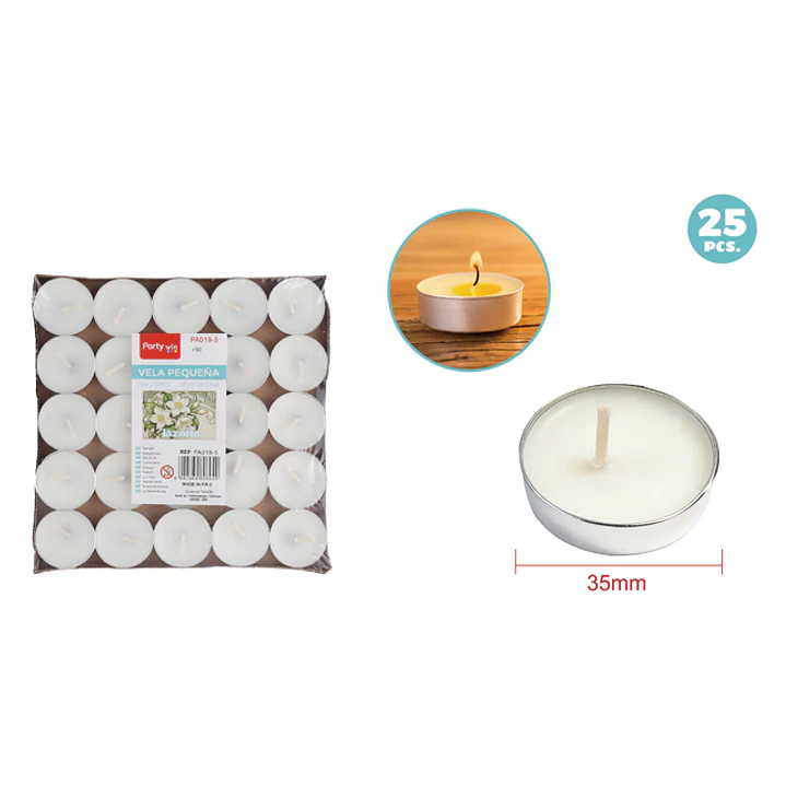 Velas Aromaticas Blanco 35Mm 25 Unidades 1