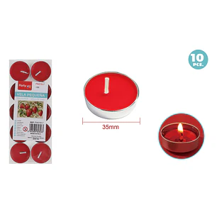 Velas Aromaticas Rojo 35Mm 10 Unidades