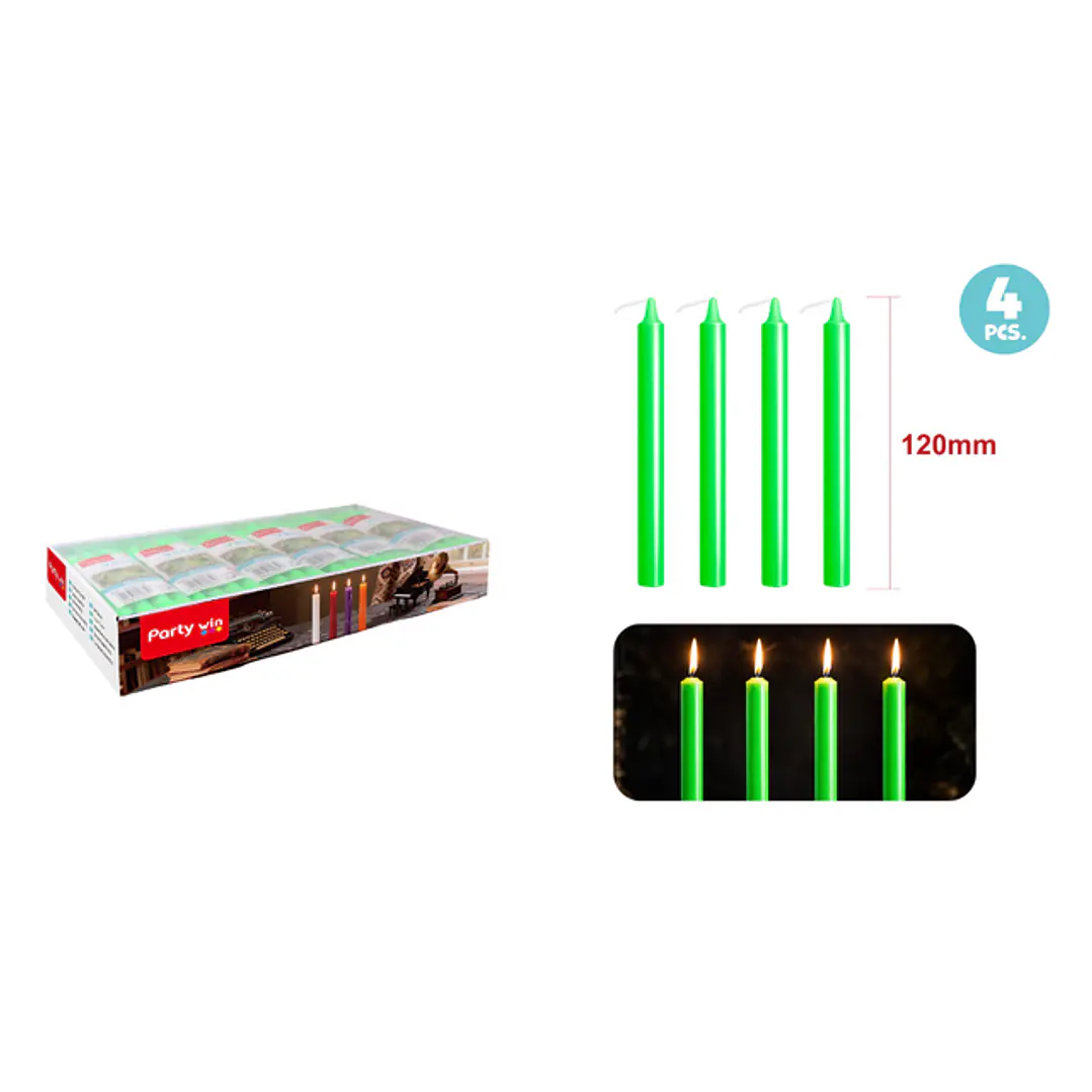 Velas Aromatica Verde 12Cm 12G 4 Unidades 1