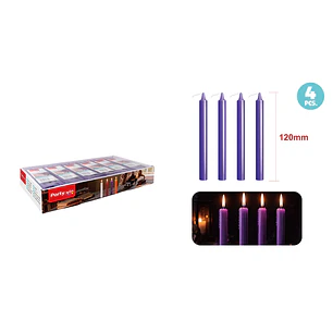 Velas Aromatica Morado 12Cm 12G 4 Unidades