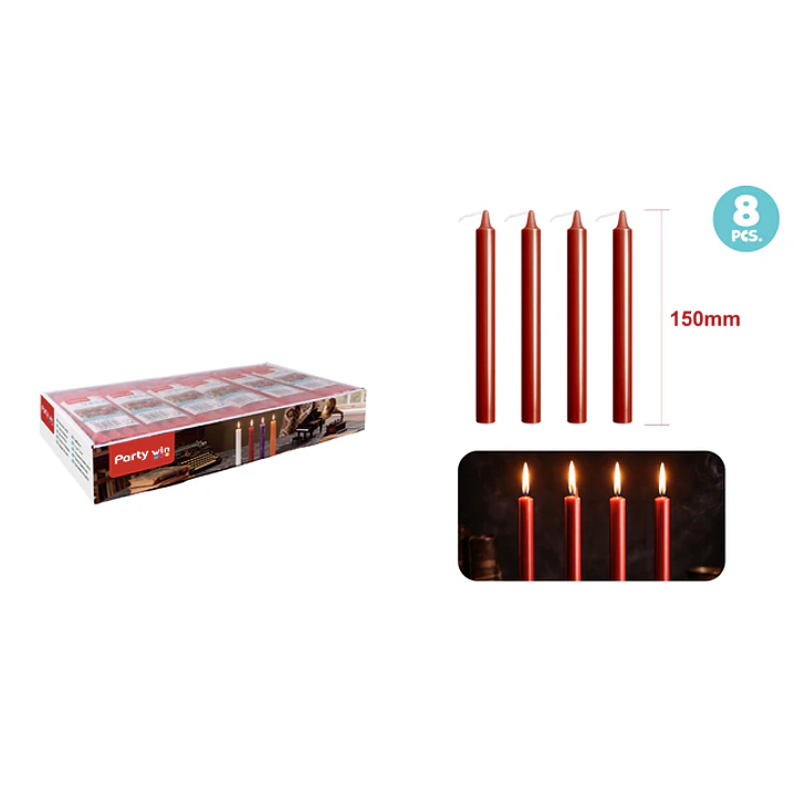 Velas Aromatica Rojo 14Cm 14G 8 Unidades 1