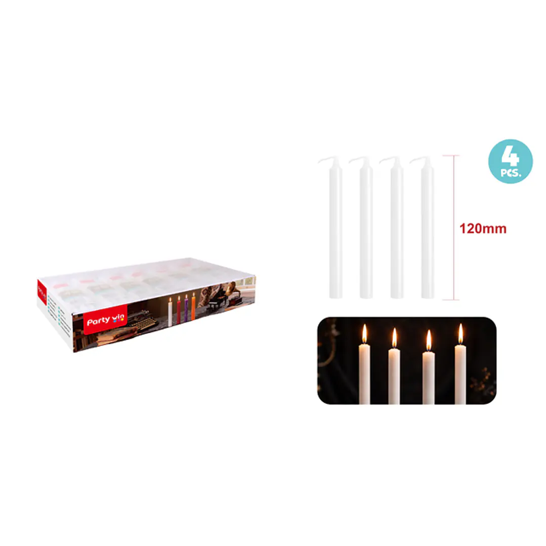 Velas Aromatica Blanco 12Cm 12G 4 Unidades 1