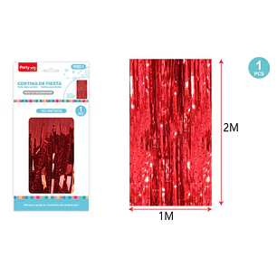 Cortina De Fiesta Holografica Rojo 1X2M