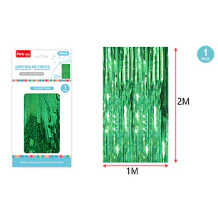 Cortina De Fiesta Holografica Verde 1X2M