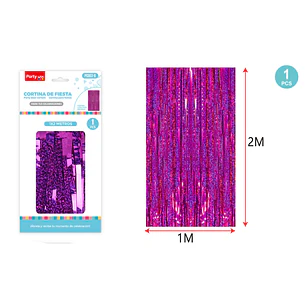 Cortina De Fiesta Holografica Fucsia 1X2M