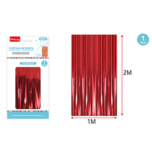 Cortina De Fiesta Mate Rojo 1X2M