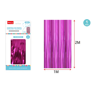 Cortina De Fiesta Mate Fucsia 1X2M