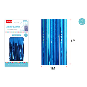 Cortina De Fiesta Mate Azul 1X2M