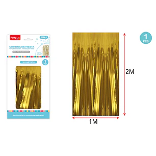 Cortina De Fiesta Mate Dorado 1X2M