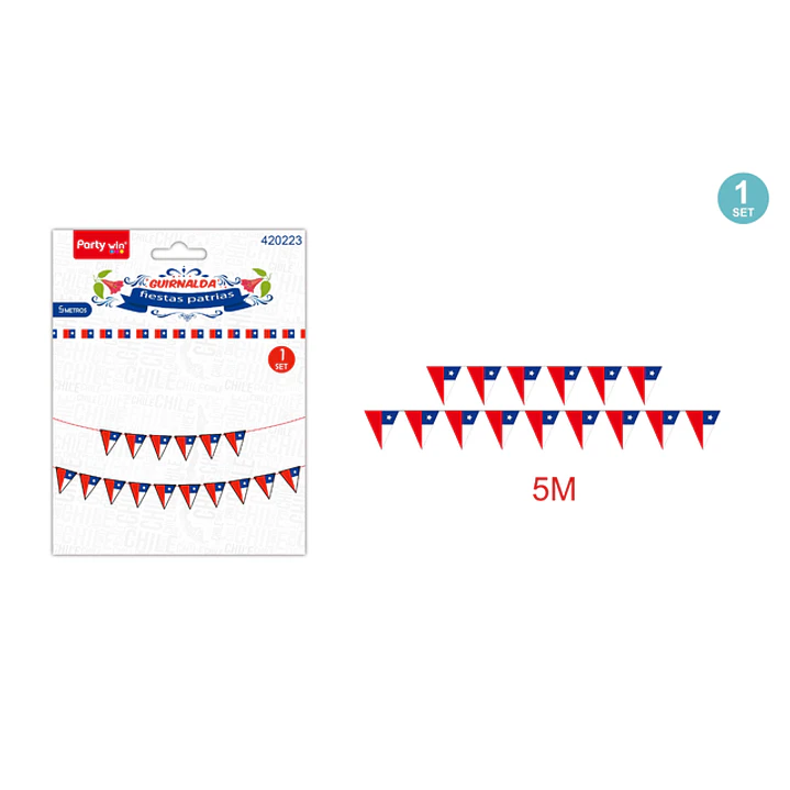 Guirnalda Banderas Fiestas Patrias 5M 1
