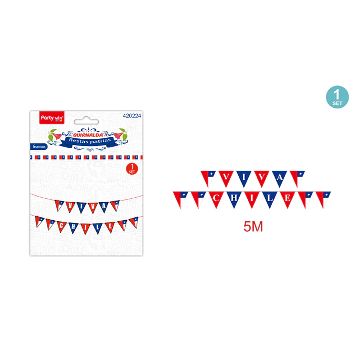 Guirnalda Banderas Fiestas Patrias 5M 1