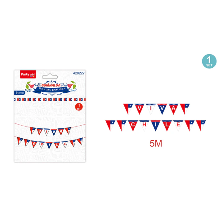 Guirnalda Banderas Fiestas Patrias 5M 1