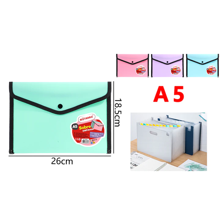 Carpeta Con Boton 26X18.5Cm A5 1
