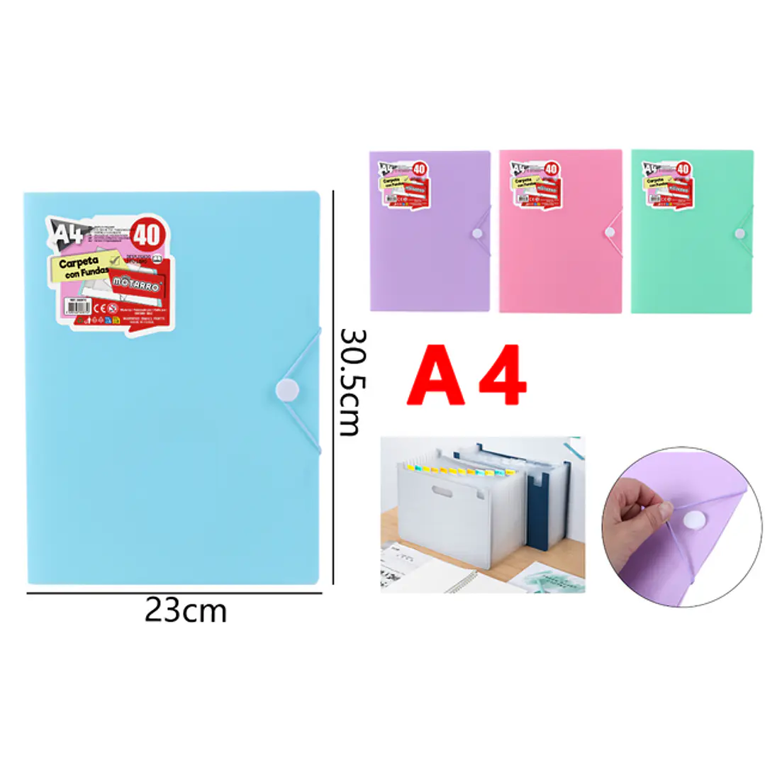 Carpeta Con 40 Fundas 23X30.5Cm A4 1