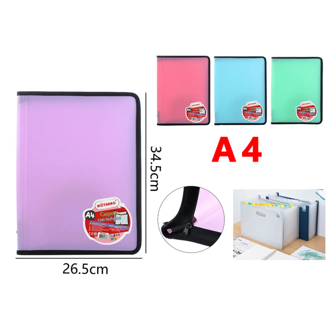 Carpeta Con Fundas 34.5X26.5Cm A4 1