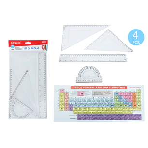 Set De Reglas + Tabla Periodica 4 + 1 Unidades