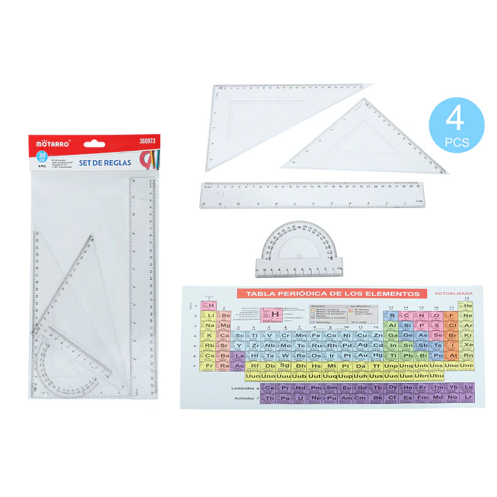 Set De Reglas + Tabla Periodica 4 + 1 Unidades 1