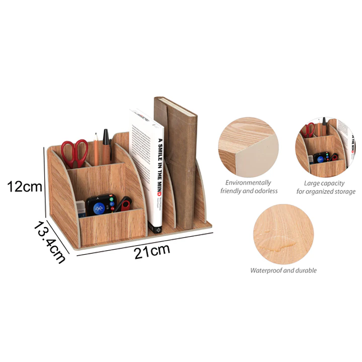Organizador Multiuso De Madra 12X13.4X21Cm 1