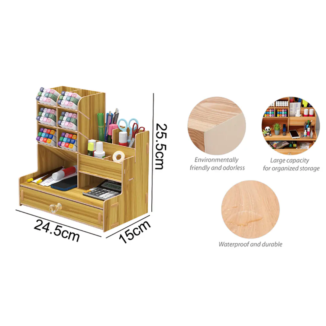 Organizador Multiuso De Madera 25.5X15X24.5Cm 1