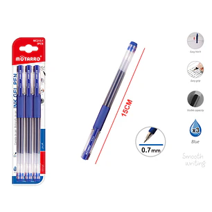 Boligrafo Gel Azul 15Cm 3 Unidades