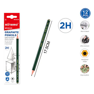 Lapices Grafito 2H 17.5Cm 12 Unidades