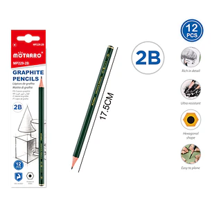 Lapices Grafito 2B 17.5Cm 12 Unidades