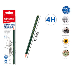 Lapices Grafito 4H 17.5Cm 12 Unidades