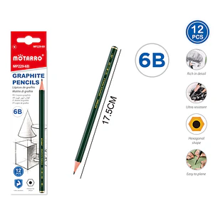 Lapices Grafito 6B 17.5Cm 12 Unidades