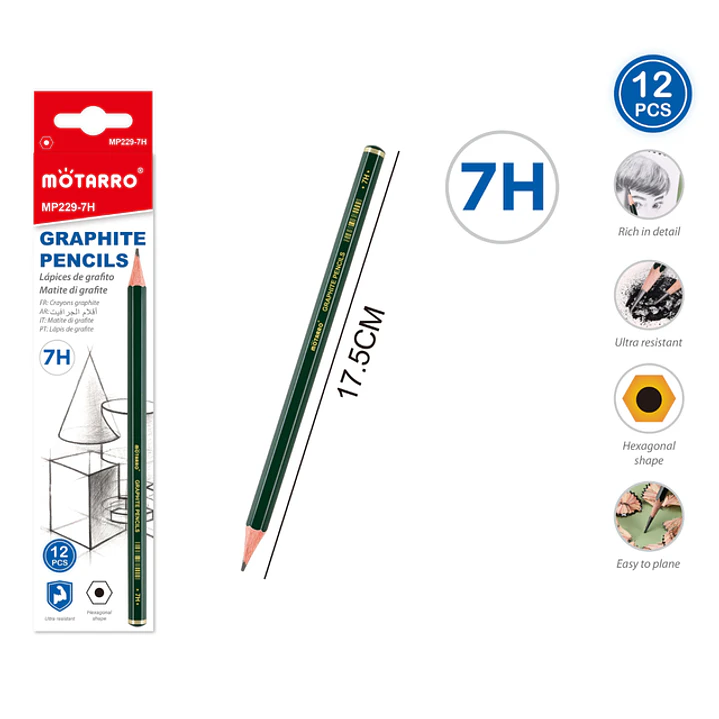 Lapices Grafito 7H 17.5Cm 12 Unidades 1