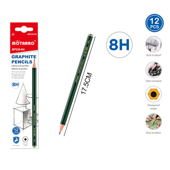 Lapices Grafito 8H 17.5Cm 12 Unidades 1