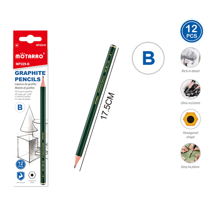 Lapices Grafito B 17.5Cm 12 Unidades 1