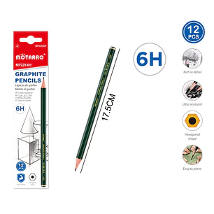 Lapices Grafito 6H 17.5Cm 12 Unidades
