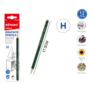 Lapices Grafito H 17.5Cm 12 Unidades