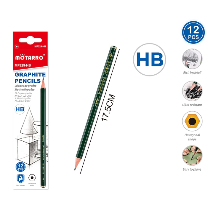Lapices Grafito Hb 17.5Cm 12 Unidades 1