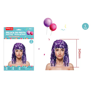 Peluca De Fiesta Morado 34Cm