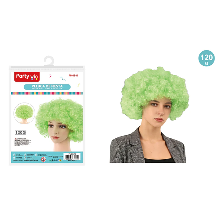 Peluca De Fiesta Verde 120G 1