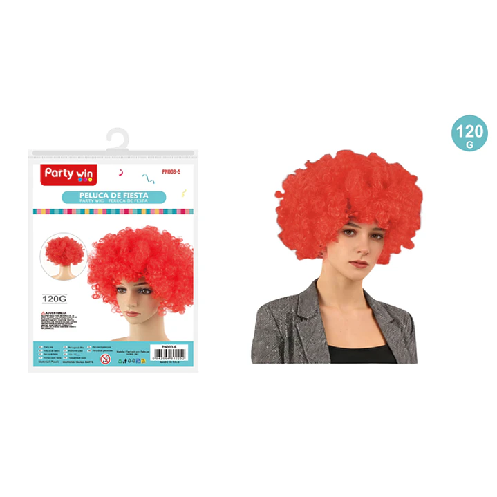 Peluca De Fiesta Rojo 120G 1