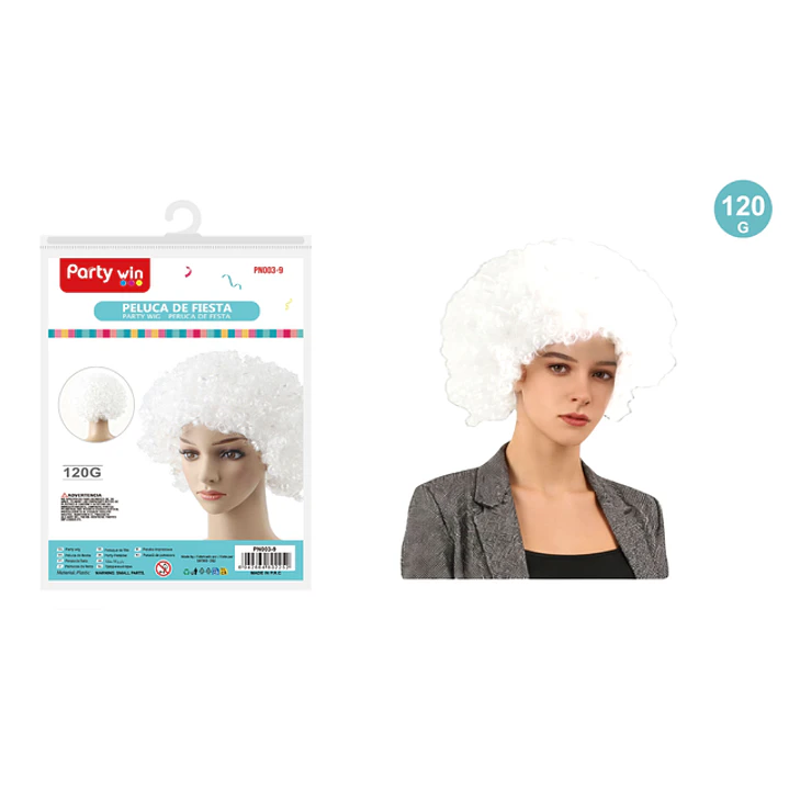 Peluca De Fiesta Blanco 120G 1