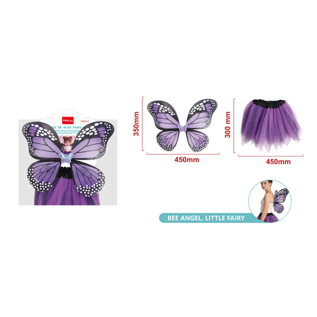 Set De Disfraz Mariposa Morado 2 Unidades 1