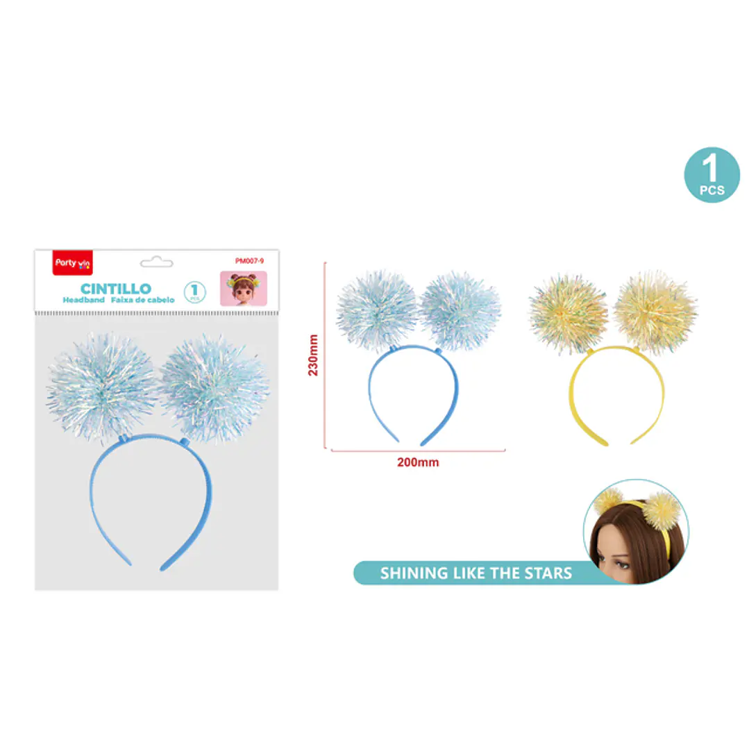 Cintillo Pompon Glitter 1