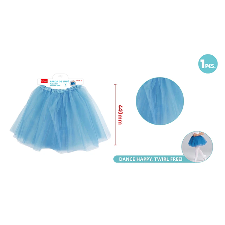 Falda Tutu 3 Capa Celeste 40Cm 1