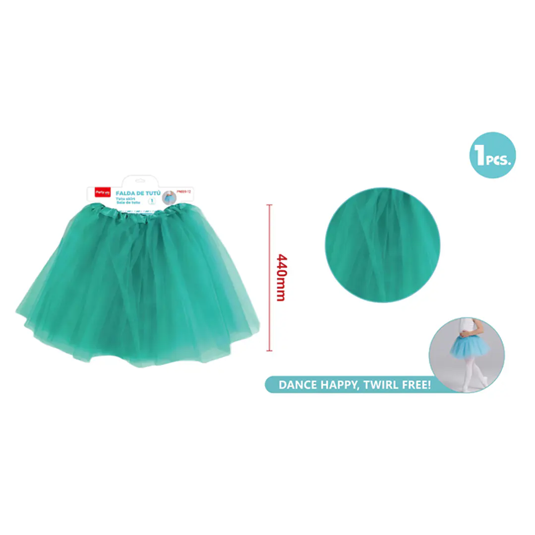 Falda Tutu 3 Capa Azul Tiffany 40Cm 1
