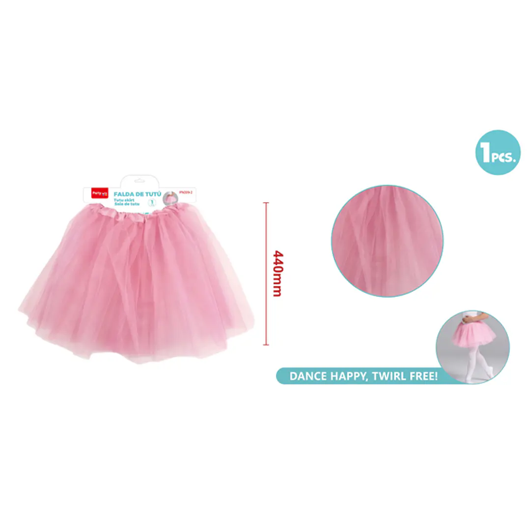 Falda Tutu 3 Capa Rosado 40Cm 1