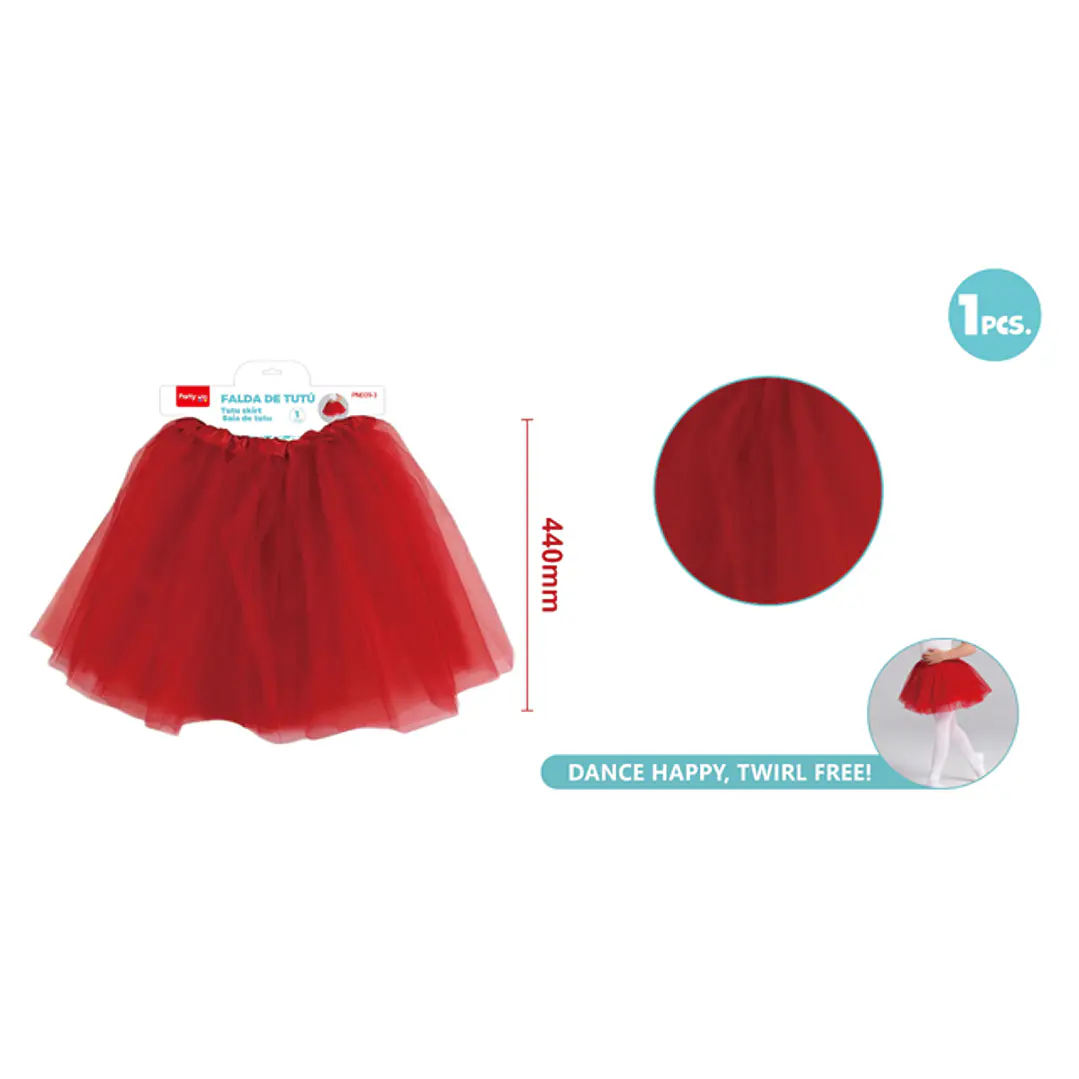 Falda Tutu 3 Capa Rojo 40Cm 1